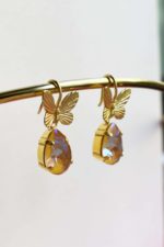 Chrysalis Earrings with Butterfly Design (White - Petrol - Orange - Honey Yellow - Black - Cypress Green - Blue / Purple)